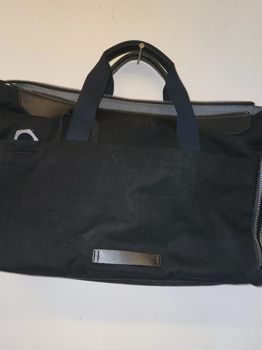 Timbuk2 Black Canvas Briefcase Tote with Leather Trim
